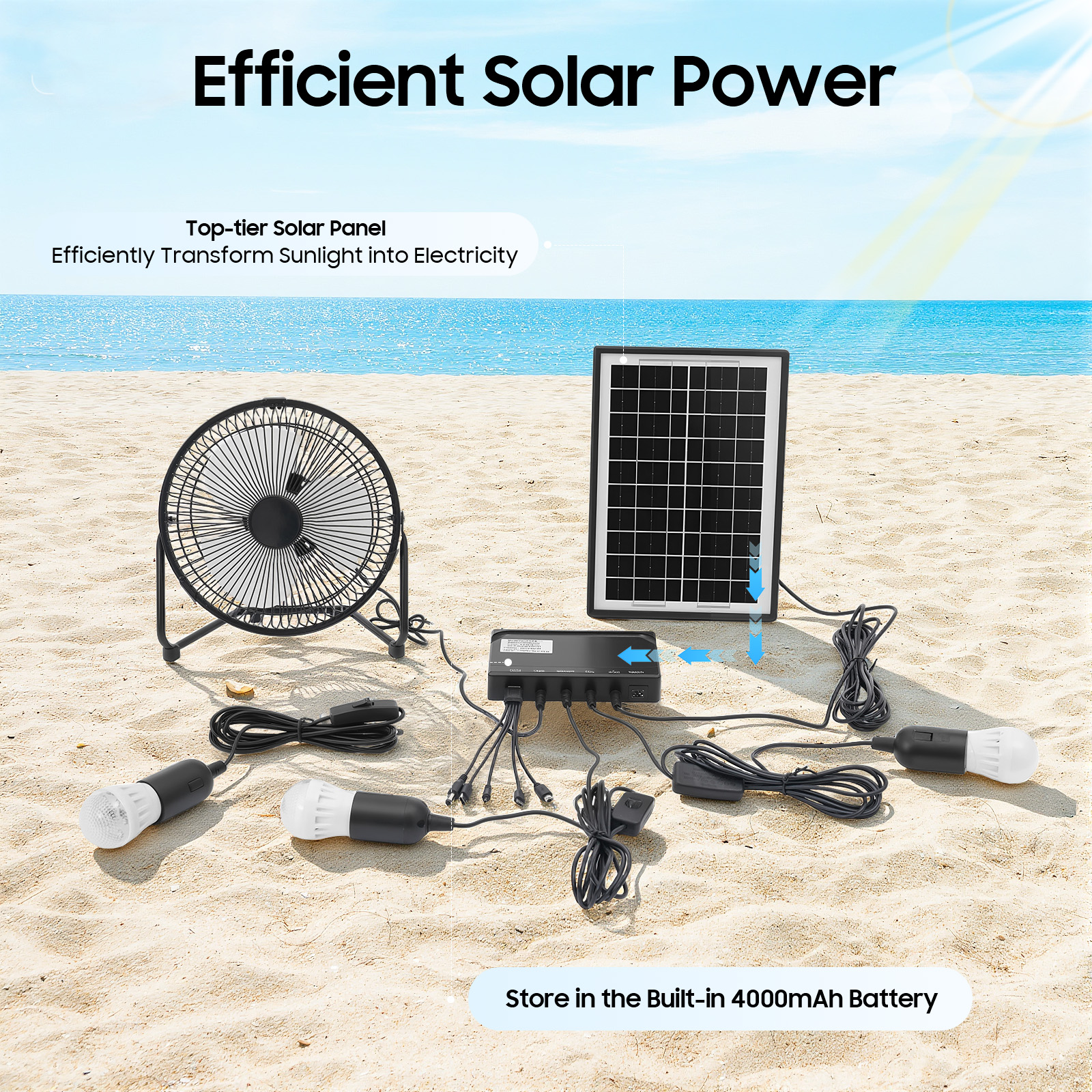 Renewable Energy Kits - 100-240V Solar Fan And Lamp Kit,