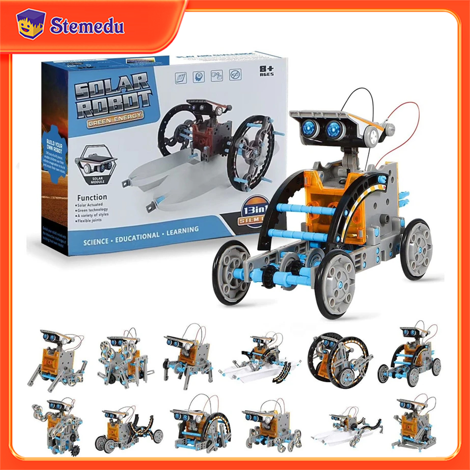 Renewable Energy Kits - 13 in 1 Solar Powered Robot
