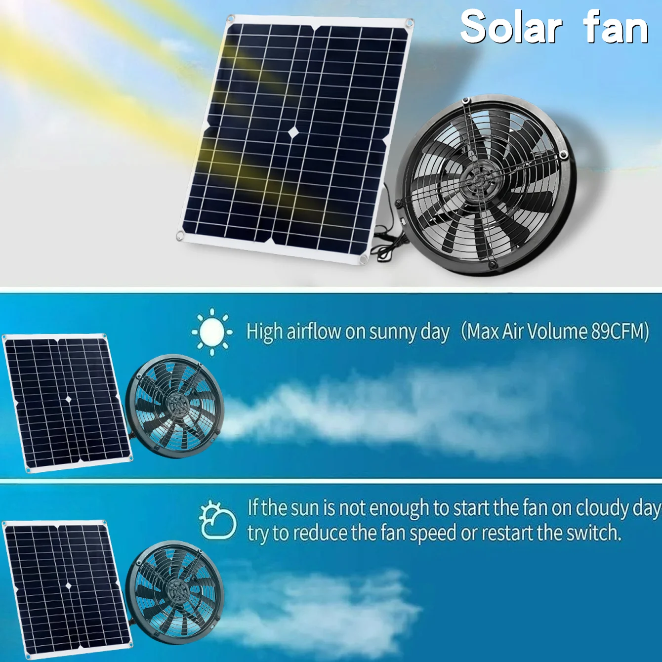 NEW 6 Inch Solar Exhaust Fan K - Renewable Energy Kits 评论和价格